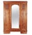 A Monumental French Art Deco Armoire in Carved Cherry with a Floral Relief, Inlaid Mirror & Marble-Topped Nightstand ~ A...