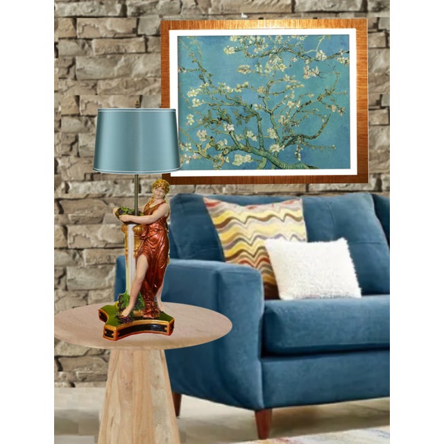 Mid-Century Grecian Women With Basket of Grapes Table Lamp For Sale - Image 10 of 12
