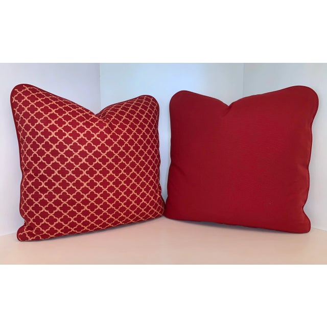 2020s P Kaufmann Waverly Ruby Red Solid Cotton Pillow Covers - a Pair For Sale - Image 5 of 6