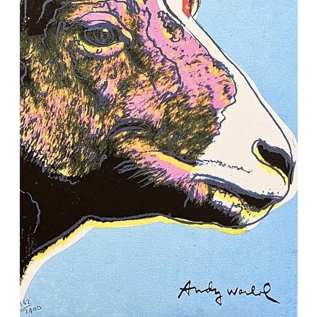 Andy Warhol "Bighorn Ram pink-blue", size 60 x 60 cm, plate signed bottom right, numbered with pencil on heavy paper,...