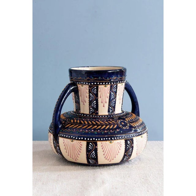 Mid-Century Faience & Polychrome Baluster Vase from Quimper For Sale - Image 4 of 10