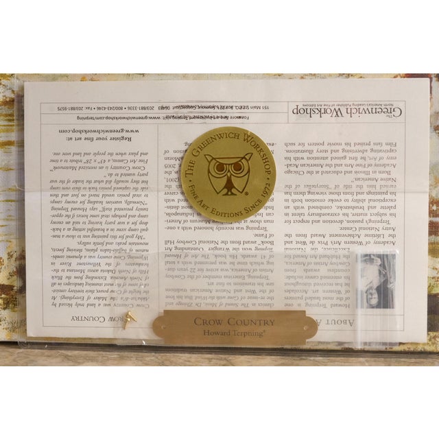 Textile Howard Terpning “Crow Country” Signed Giclée Canvas – Limited Edition 12/100 – 43ʺw × 28ʺh For Sale - Image 7 of 8