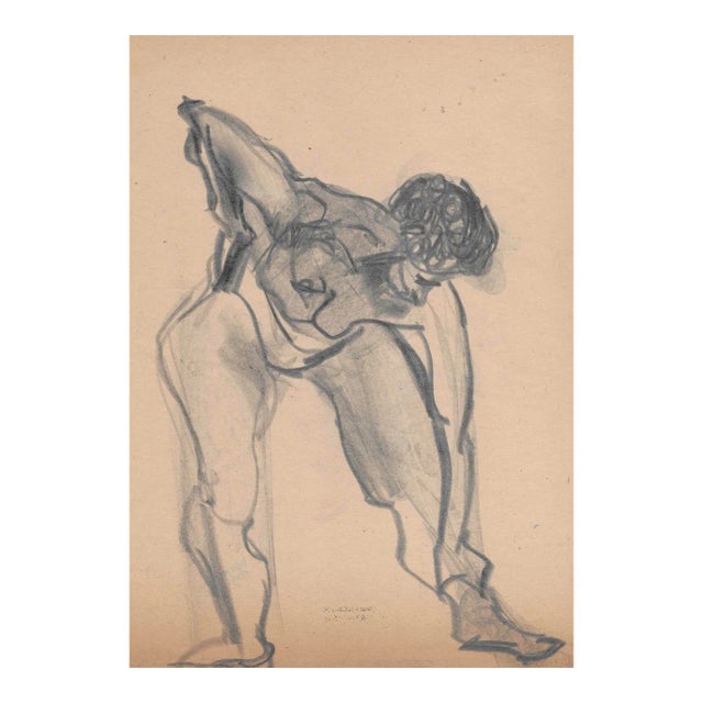 1950s Paul McCarron Bending Female Nude For Sale