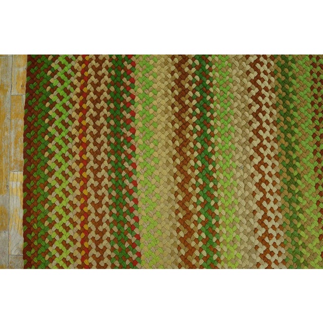 1950s 1950s Colorful Medallion Modern Vintage American Braided Rug 9' X 12' 6" Cotton Carpet For Sale - Image 5 of 12