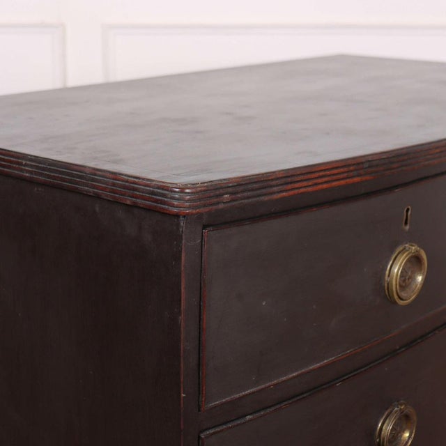 Black English Painted Bowfront Chest of Drawers For Sale - Image 8 of 11