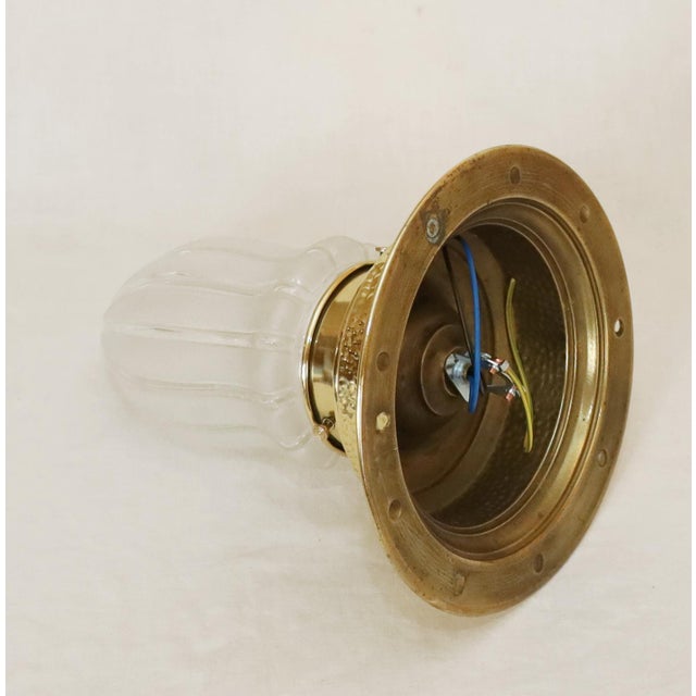 19th Century Art Nouveau Brass Ceiling Lamp, 1890s For Sale - Image 5 of 8