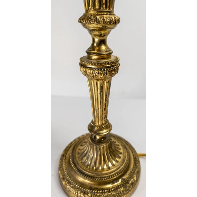 18th or 19th Century French Louis XVI Ormolu Gilt Bronze Candlestick Table Lamp For Sale - Image 9 of 15