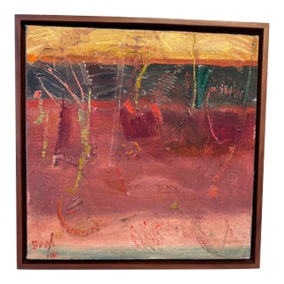 Abstract Modern Framed Painting by Barbara Wagner For Sale