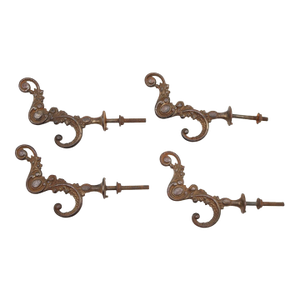 Antique Victorian Brass Plated Cast Iron Hall Tree Hook Set