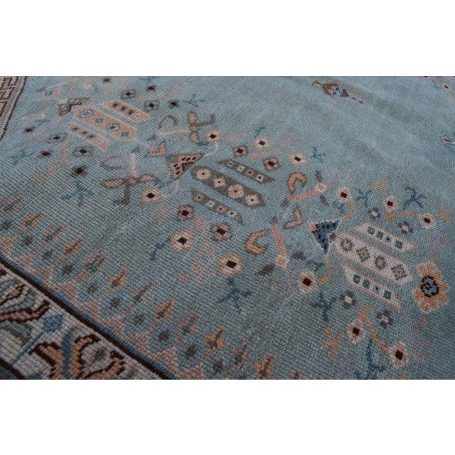 Camel ative Turkish Soft Muted Color Oushak Dining Room Rug - 6′ × 8′8″ For Sale - Image 8 of 11