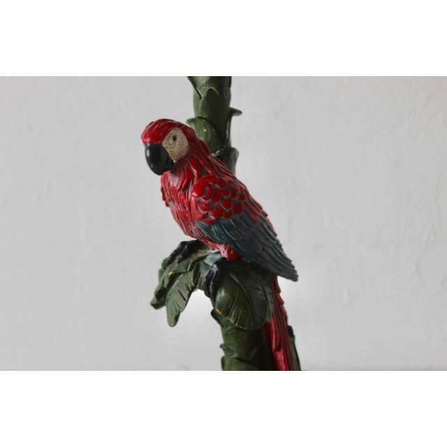 Vintage Mid Century Modern Hand-Painted Parrot Table Lamp For Sale - Image 4 of 16