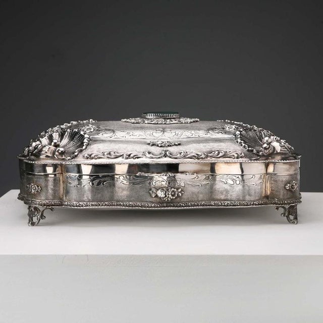 Silver Box with Plant and Floral Motifs For Sale - Image 13 of 16