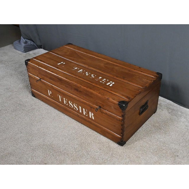 20th Century Mahogany Travel Trunk For Sale - Image 4 of 18