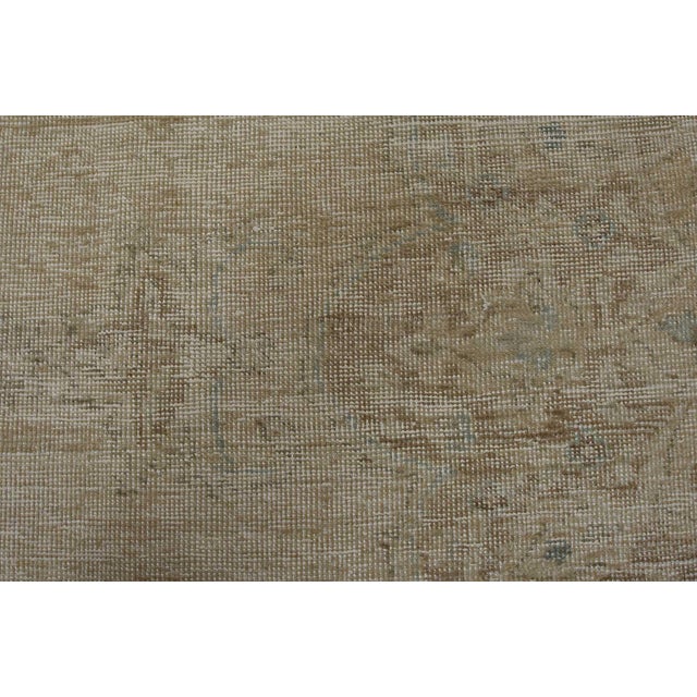 Tabriz Rug 9’4” X 12’5” Beige Wool Vintage Distressed Hand-Knotted Carpet For Sale - Image 11 of 15