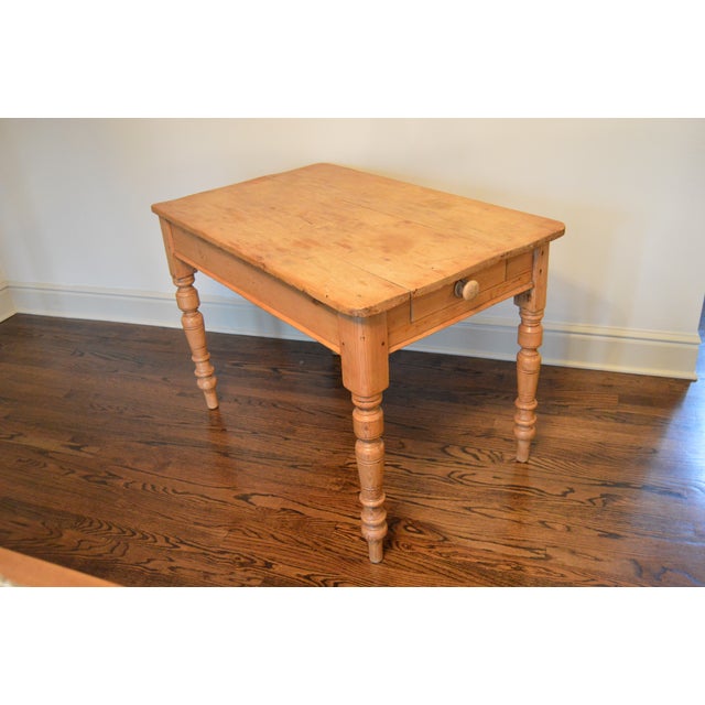 Early 20th Century Pine Farmhouse Kitchen Table Or Desk Chairish