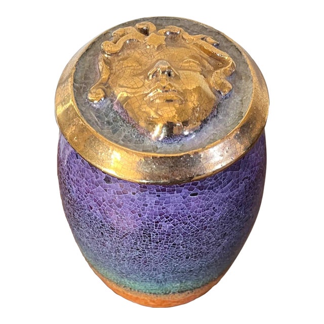 Art Pottery Medusa Jar & Cover For Sale