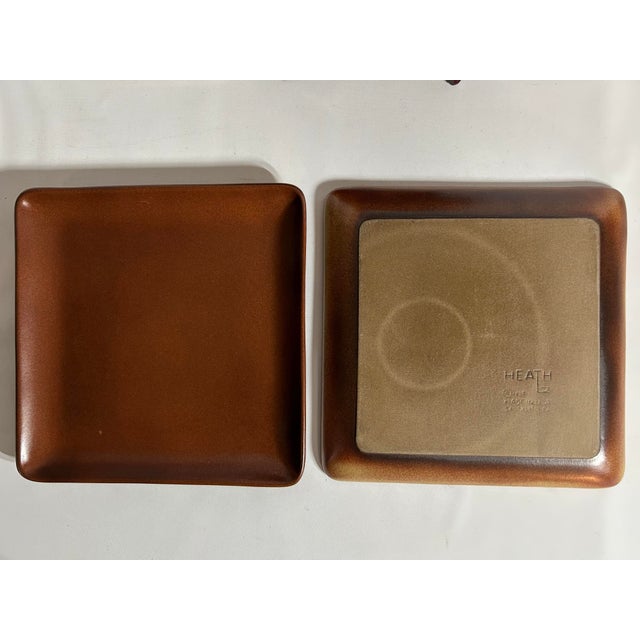 1980s 1980s Heath Ceramics Redwood Plaza Line 9 Inch Square Plate Set - 4 Pieces For Sale - Image 5 of 5