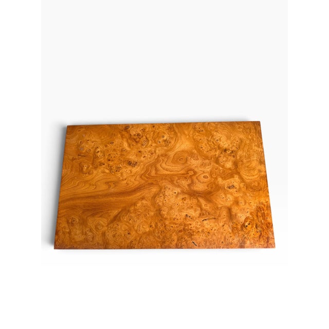 1960s William Doezema for Mastercraft Carpathian Elm Burl & Brass Floating Nightstands — Pair, Attributed For Sale - Image 11 of 18