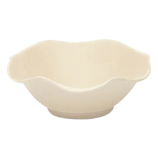 Bunny Williams Home 5" Ruffle Trinket Bowl in Ivory For Sale