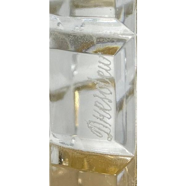 Large Signed Dresden Hand Cut Block Crystal and Brass Table Lamp 31 Inch Hollywood Regency This monumental 31 inch table...