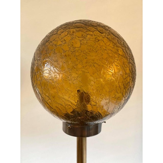 Art Deco Style Floor Lamps with Round Glass Shade, 1950s European Plug (up to 250V).The wiring of this item may be...