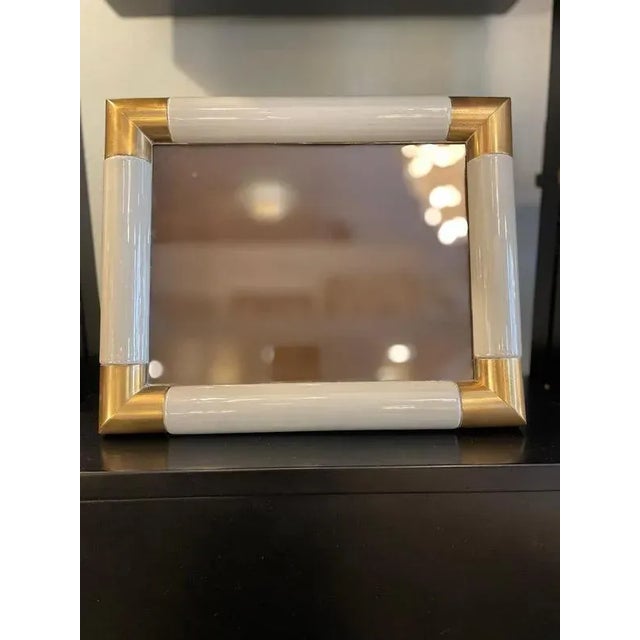 Brass and Grey Ceramic Frame, 1970s For Sale - Image 3 of 8