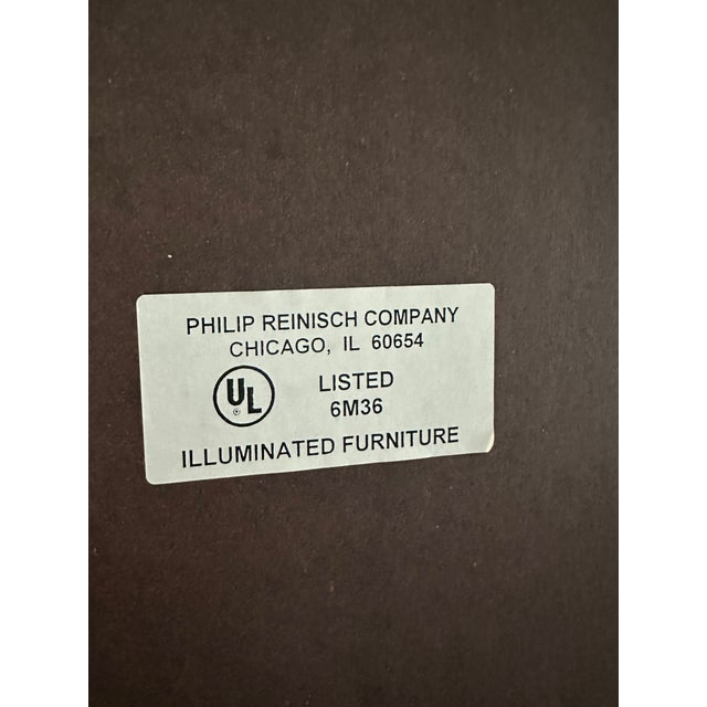 Late 20th Century Philip Reinisch Cherry Finish Lighted Curio With Beveled Glass Doors For Sale - Image 11 of 12