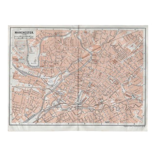 1910 Map of the City of Manchester England For Sale