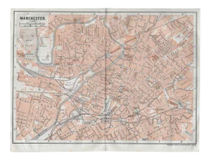 1910 Map of the City of Manchester England