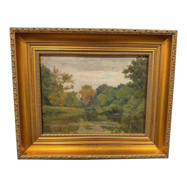 Landscape With Lake - Emile Stange For Sale