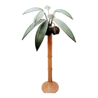 Mario Torres Lopez Vintage Tall Palm Frond Tree Floor Lamp For Sale