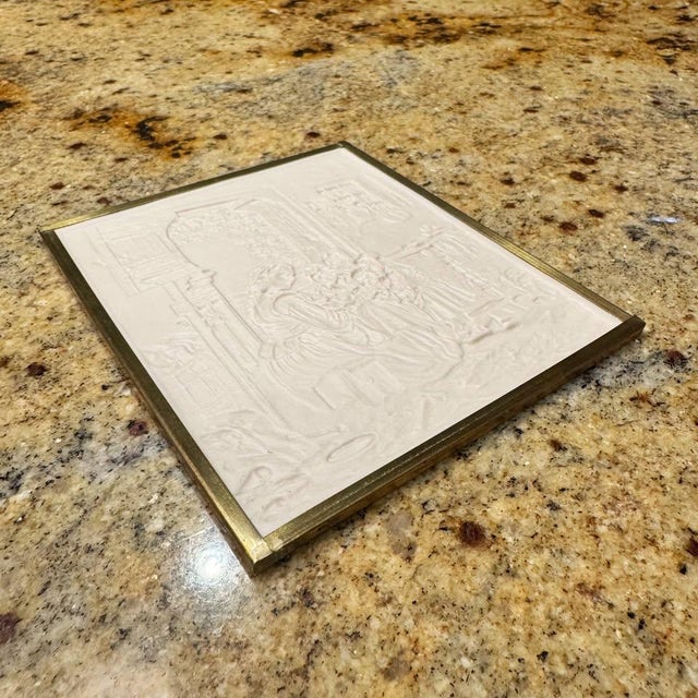 Victorian Ceramic Lithophane Plaque Backlit Scene Mother & Children For Sale - Image 3 of 5