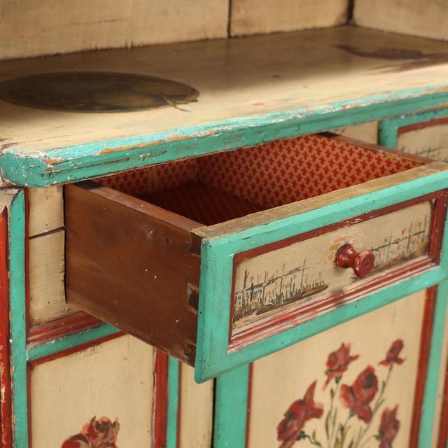 Wood Antique Cupboard in Lacquered Wood For Sale - Image 7 of 14