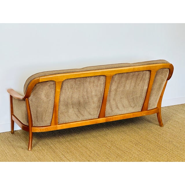 Vintage Scandinavian Three-Seater Velvet Sofa, 1960 For Sale - Image 4 of 16
