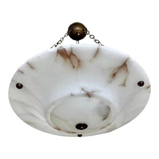 Large French Directoire Style Alabaster Pendant Chandelier For Sale