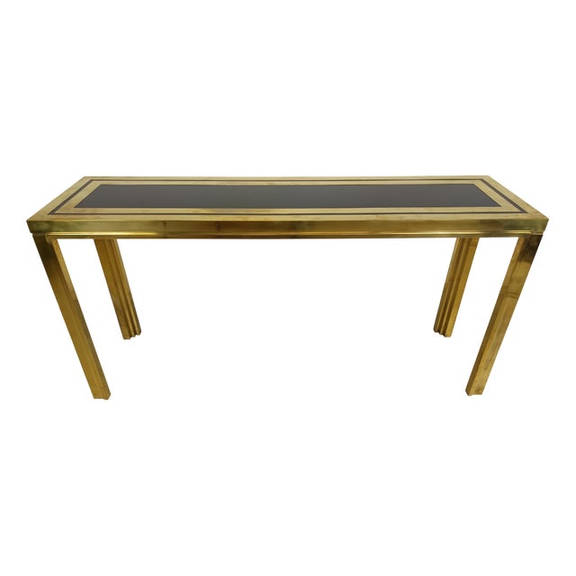 Gold-Plated Brass Console Table by Liwans, 1970s For Sale