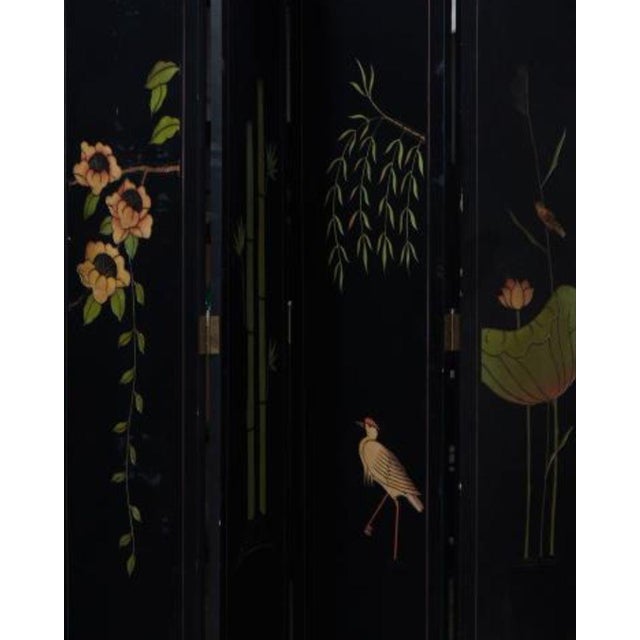 Mid 20th Century Chinese Eight Panel Lacquer Screen, 20th C., For Sale - Image 5 of 5
