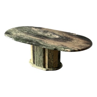 Cipollino Ondulato Marble Oval Coffee Table, Italy, 1980s For Sale