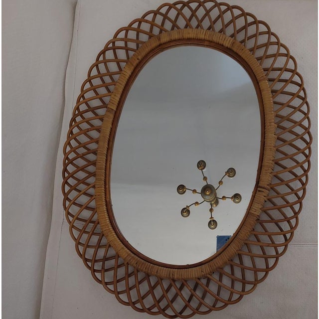 Oval Mirror attributed to Franco Albini For Sale - Image 6 of 11