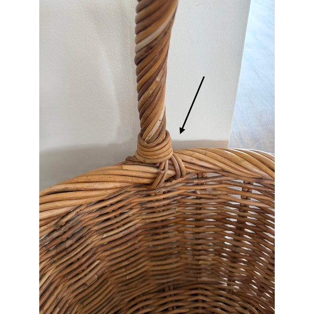 Vintage French Wicker Market Basket For Sale - Image 13 of 13