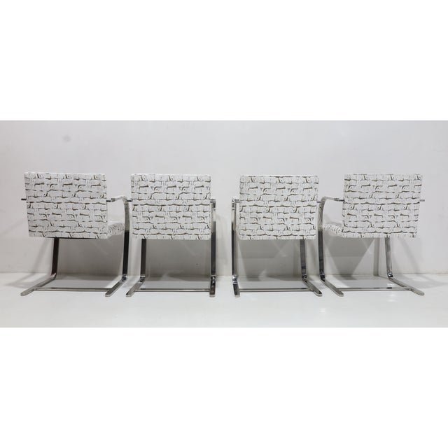 Mies Van Der Rohe for Knoll Brno Chairs in Velvet For Sale - Image 10 of 11