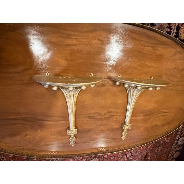 Vintage Hollywood Regency Gilt Wall Brackets – Pair For Sale In Philadelphia - Image 6 of 6