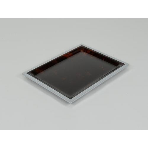 1970s Mid-Century Serving Tray in Faux Tortoiseshell & Chrome in the style of Christian Dior, Italy, 1970s For Sale - Image 5 of 9