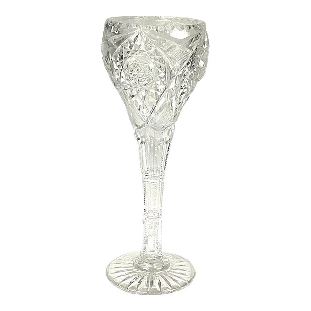 Late 19th Century Abp- Large Cut Glass Vase For Sale