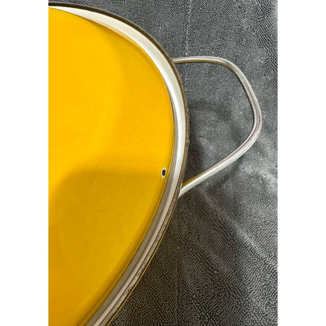 Vintage Cathrineholm Yellow Lotus Enamel Dutch Oven Lidded Pot For Sale In Tampa - Image 6 of 12