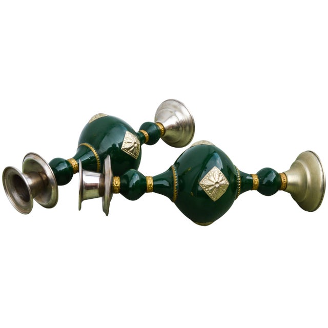 Late 20th Century Handmade Moroccan Candleholders, S/2 For Sale - Image 5 of 7