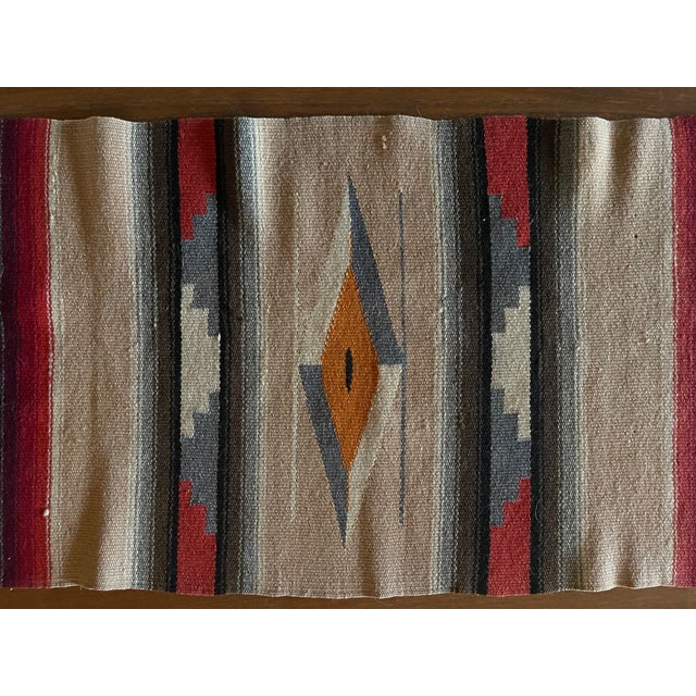 Workaday Handmade Vintage New Mexico Large Tan 1930's Chimayo Weaving For Sale - Image 4 of 7