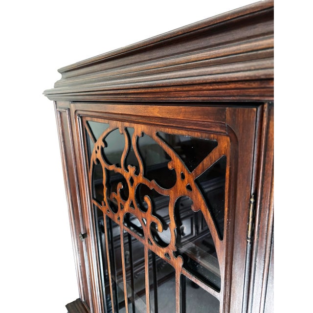 1940's Jacobean Style China Cabinet. For Sale - Image 4 of 8