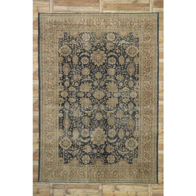 Navy Blue Vintage Turkish Sivas Rug, 09'10 X 13'11 For Sale - Image 8 of 8