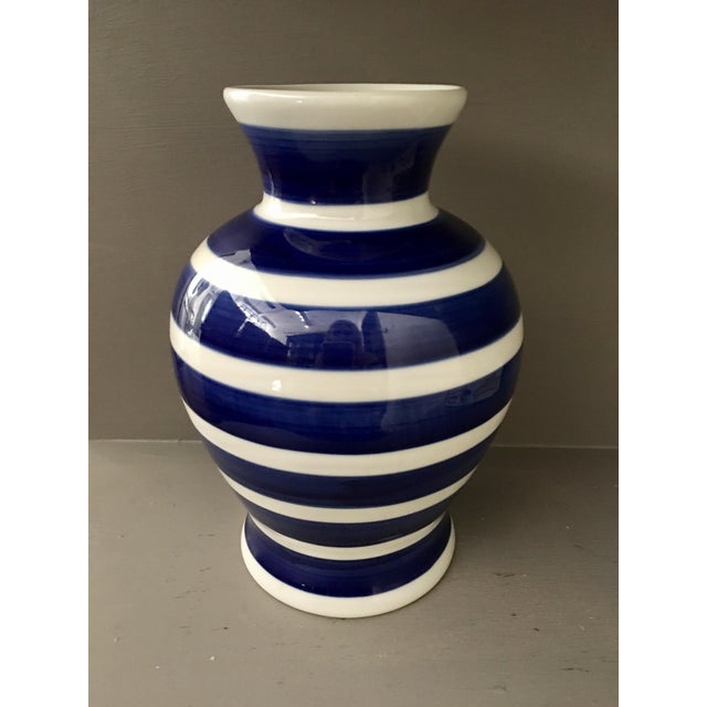 Blue & White Striped Vase Chairish